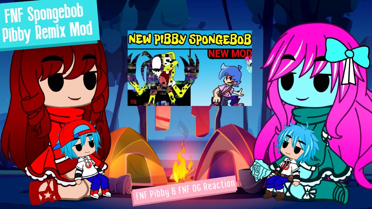 FNF OG & FNF Pibby Reaction - SpongeBob Pibby Remix Mod