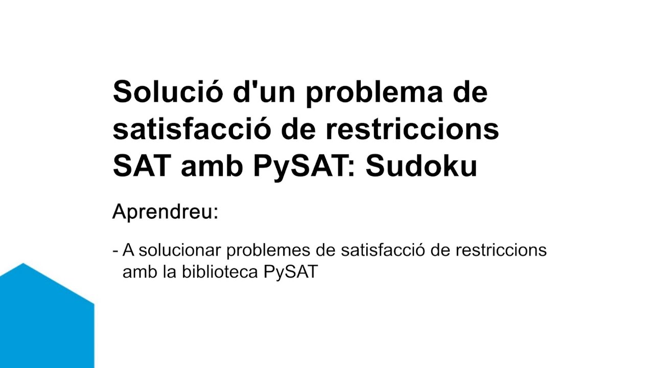 FPCE_IOC_IABM01 U1L2010 Solució d'un problema de satisfacció de restriccions SAT amb PySAT: Sudoku