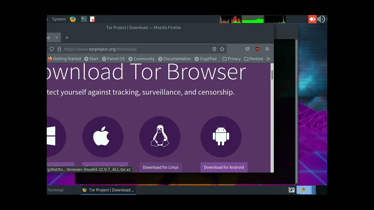 Tor browser installation steps in Parrot OS and Kali Linux