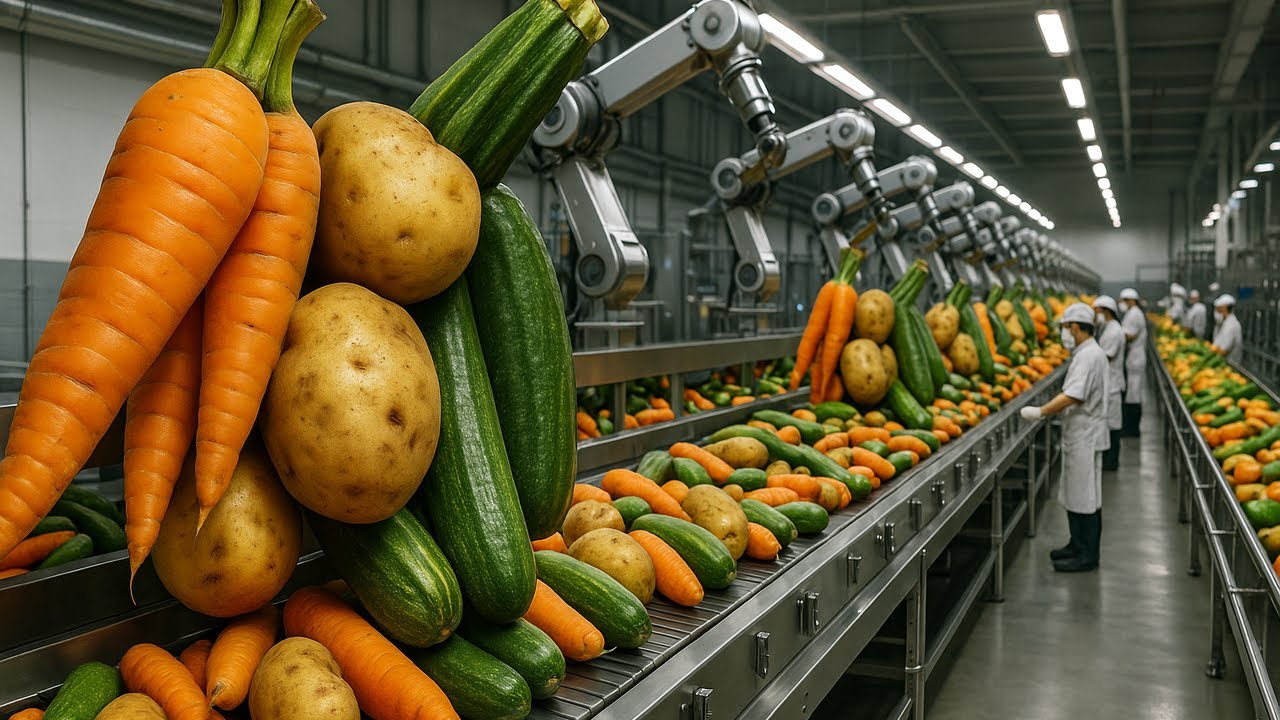 Follow Space Cat Inside a Veggie Processing Factory Ugly Veggies to Treats for Pets (Full Process)