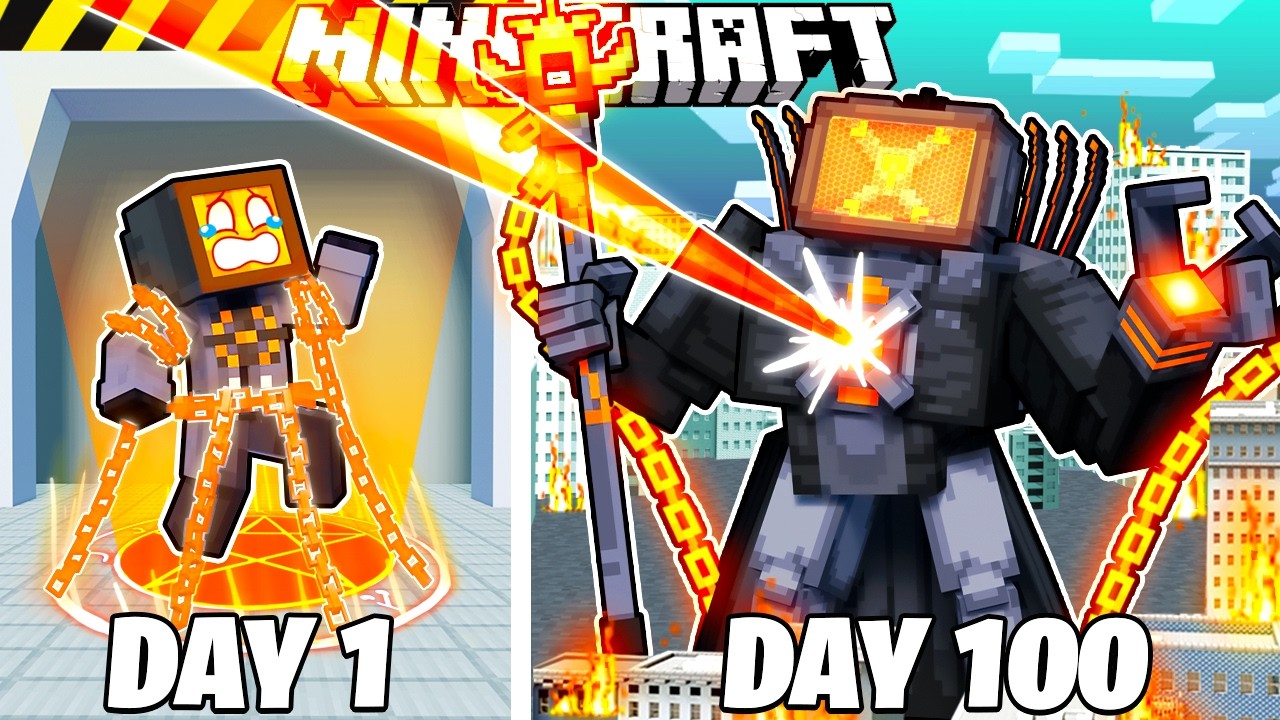 I Survived 100 Days as WATCHMAN OF DOOM in Minecaft!