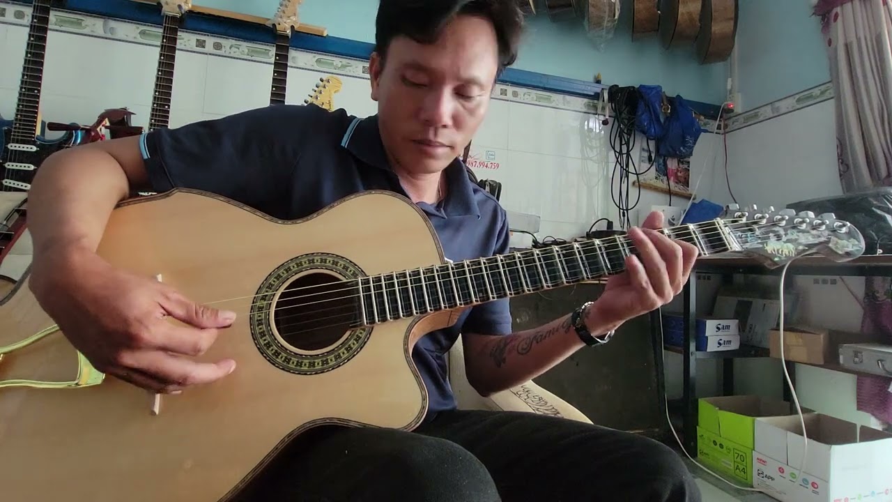 Test đàn Guitar phím lõm gửi về Mỹ (USA) 0987_994_759 #shopnhạccụduyênnguyễn #đànsến