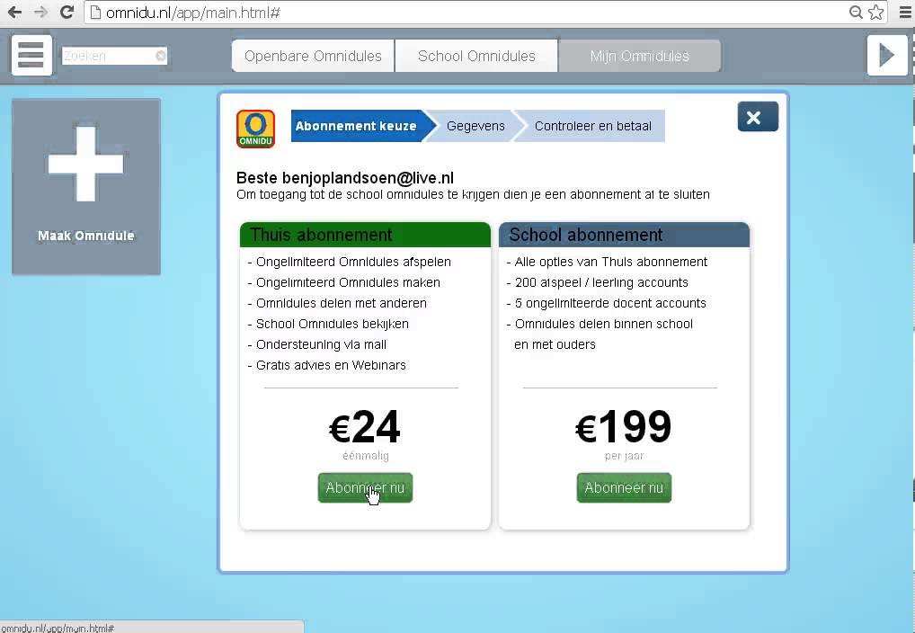 Aanmelden bij OMNIDU en afsluiten van een Thuis Abonnement