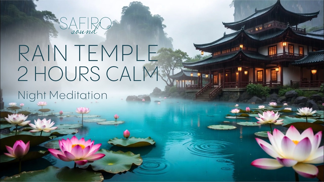 Temple in the Rain — 2 Hours Tibetan Night Meditation | Deep Sleep, Relaxation, Stress Relief