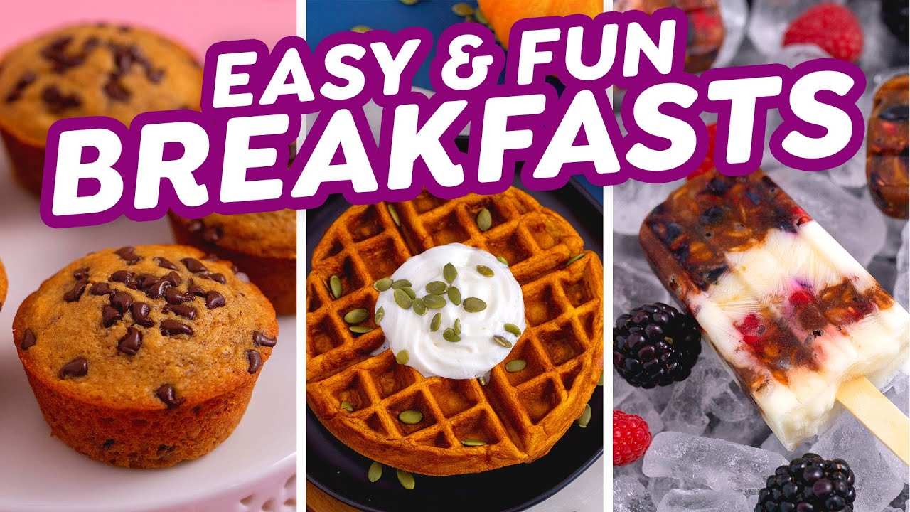 3 Easy & Fun Breakfast Ideas – Waffles, Muffins & Popsicles!