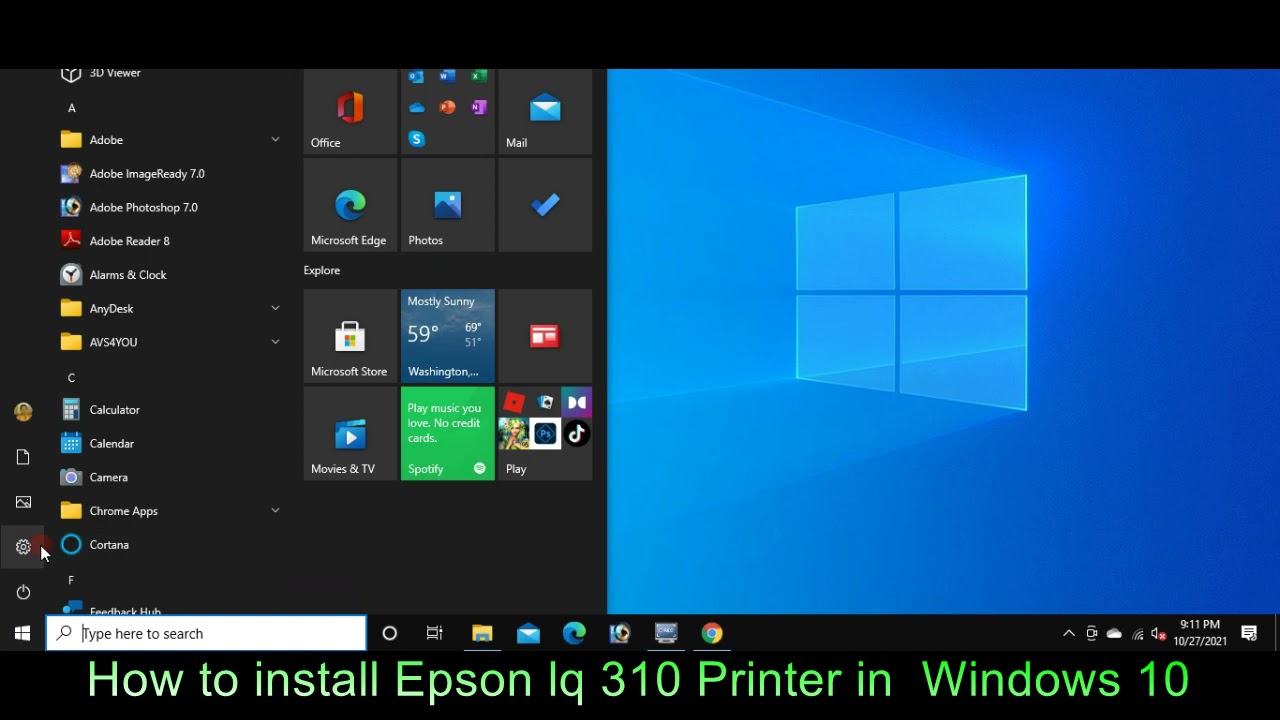 How to install Epson Lq 310 Printer in Windows 10