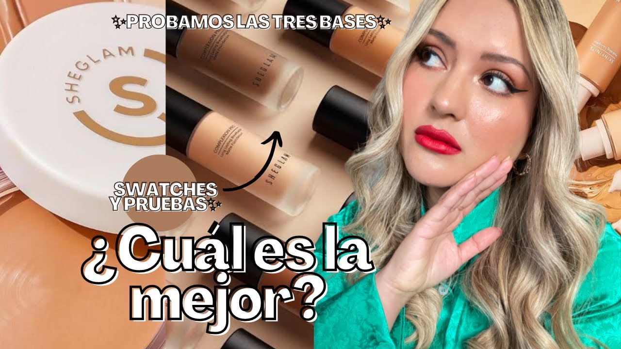 PROBÉ TODAS LAS BASES DE SHEGLAM Y ESTA ES MI FAVORITA Aquí te digo cual elegir | Stephanie Soria
