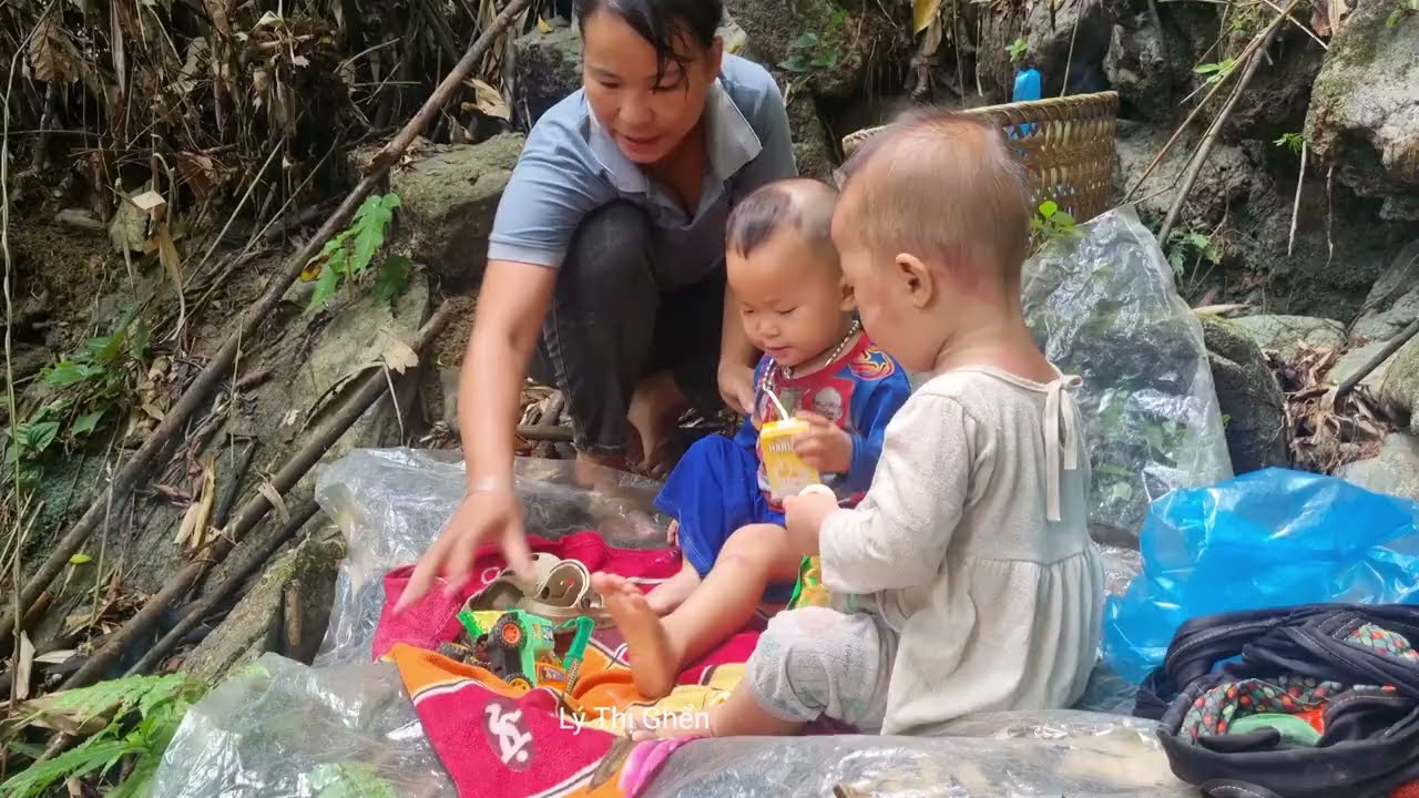 Single mother: Picking up wild snails to sell - cooking with her children | daily life