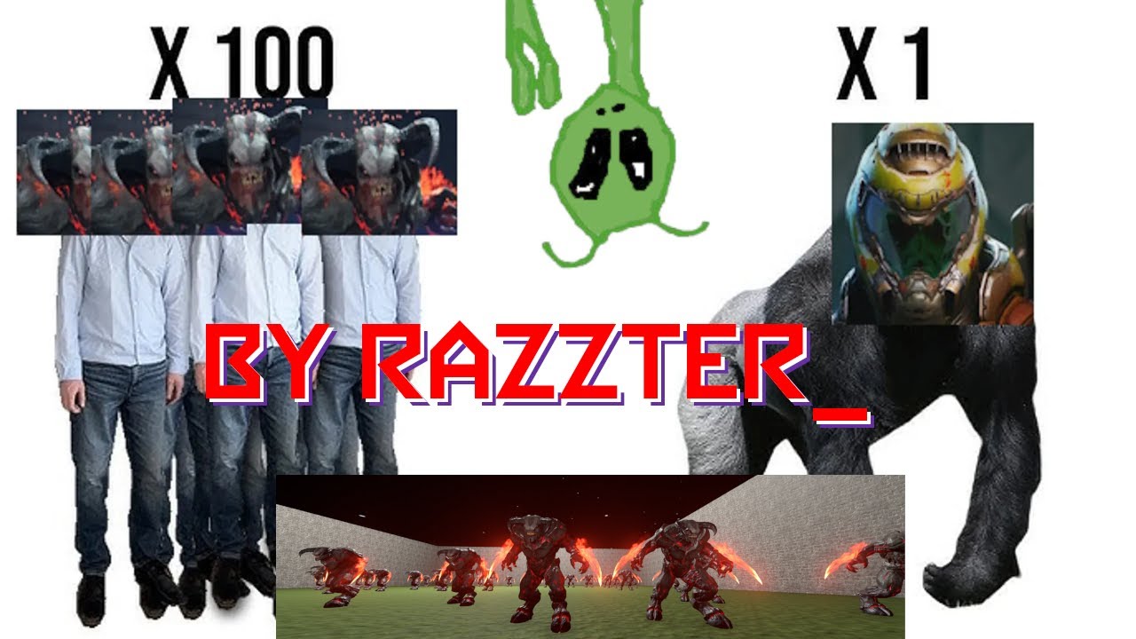 100 Barons of Hell vs 1 Doom Slayer by Razzter_