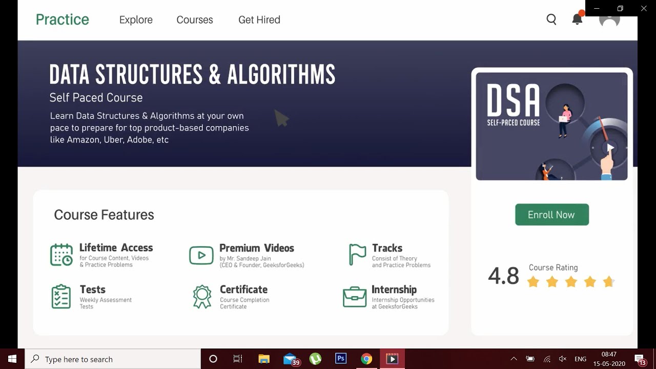 DSA Self Paced Course | GeeksforGeeks
