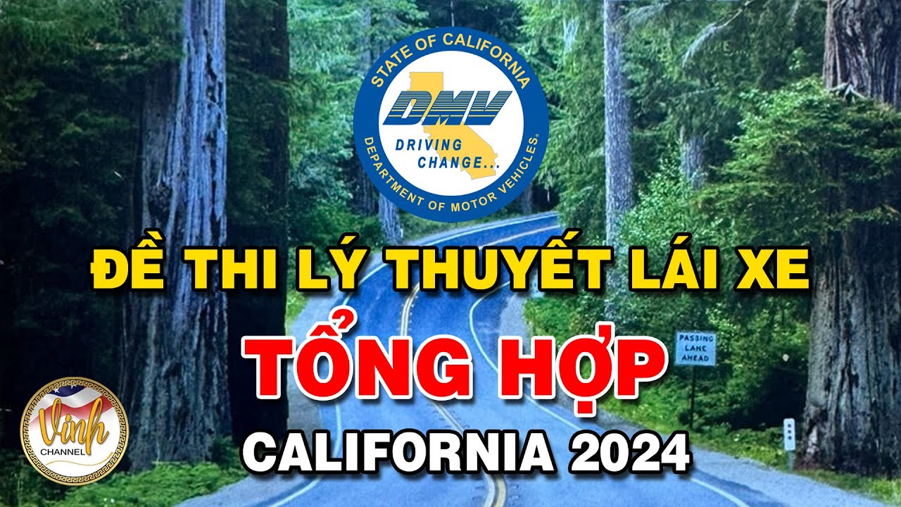 🇺🇸 Đề thi Lý thuyết lái xe tổng hợp California 2024 - 185 câu hỏi bao quát chuẩn.