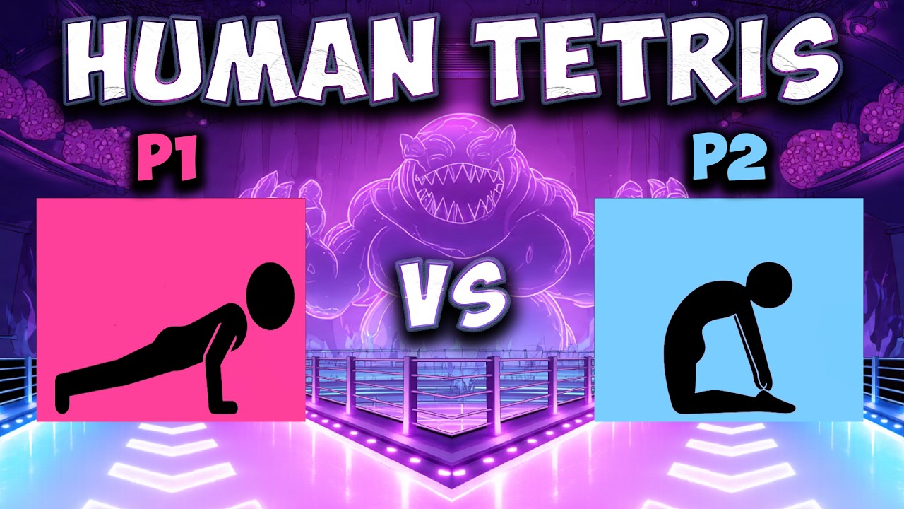 2 player Co-op MOD HUMAN TETRIS | Play with you👫 | Immersive interactive warm up