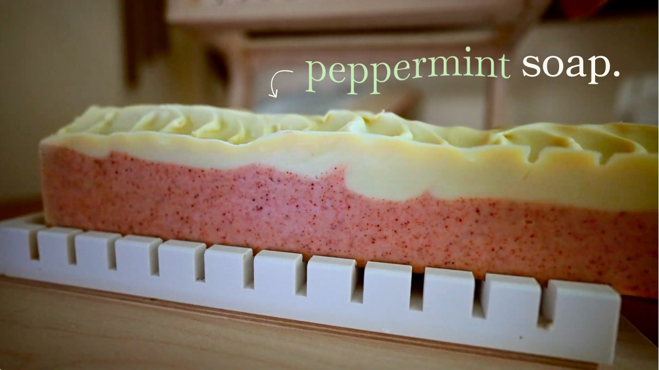 Making Natural Peppermint Soap with Madder Root and Essential Oils