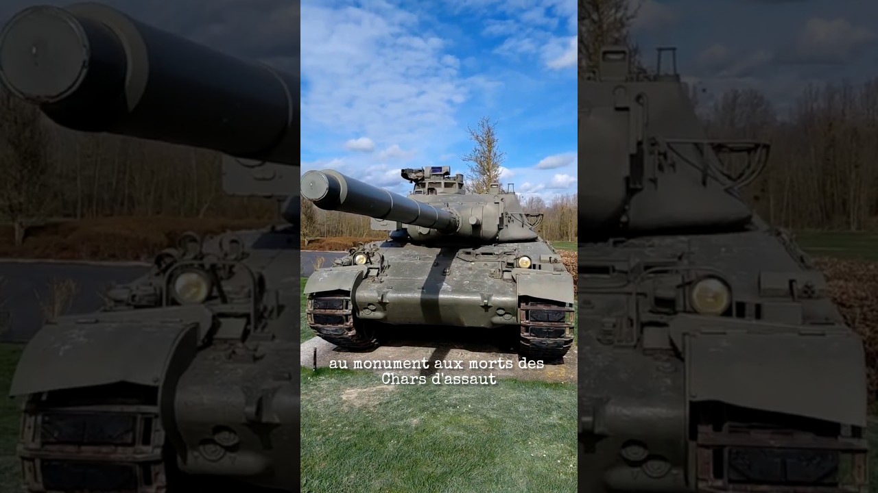 Char AMX30 entre Reims et Laon au monument aux Morts des Chars d'assaut