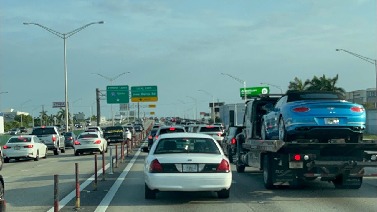Interstate 95 From Fort Lauderdale To Miami In Rush Hour