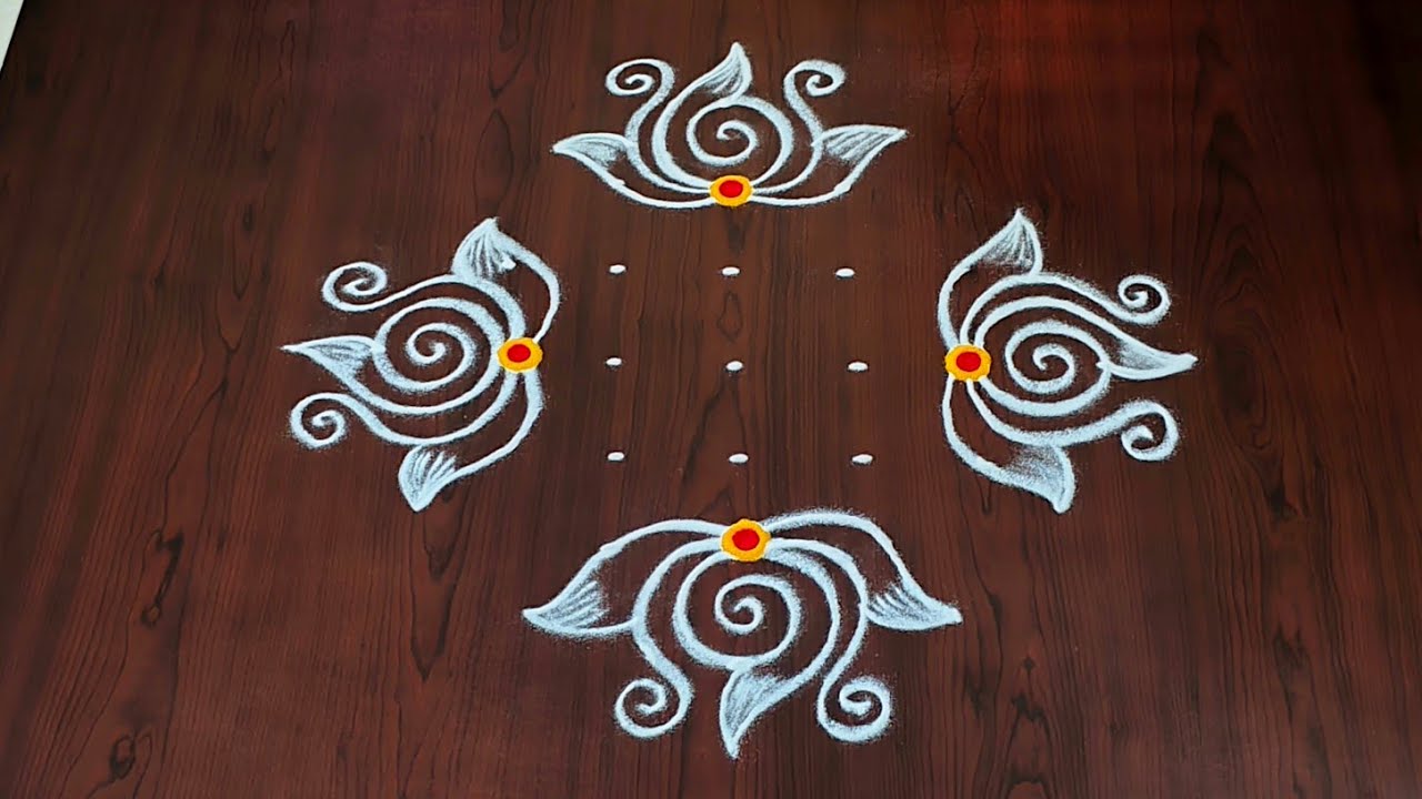 Easy Shivarathri muggulu|7&times;1dots maha shivarathri special rangoli|easy shanku kolam#Rang Kaa Rangoli