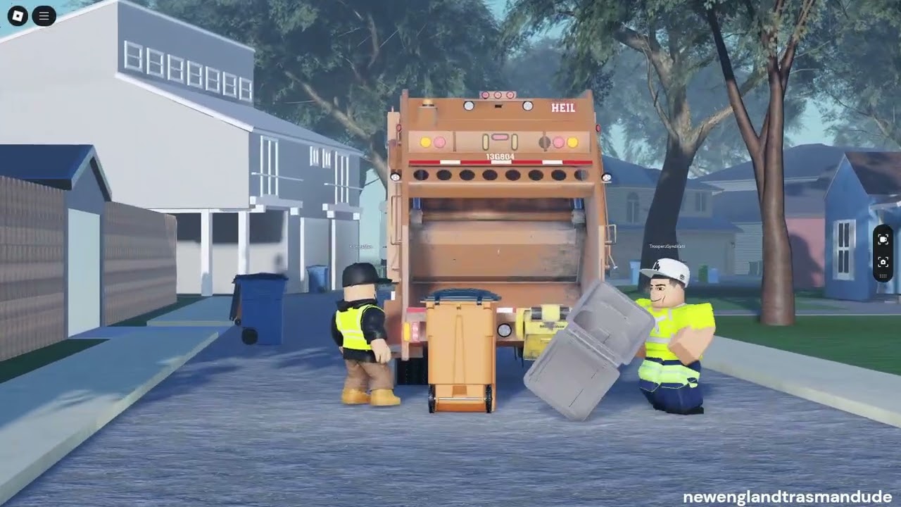 Roblox Trash Trucks: Rear Load Austin Garbage Trucks cleaning up Trash