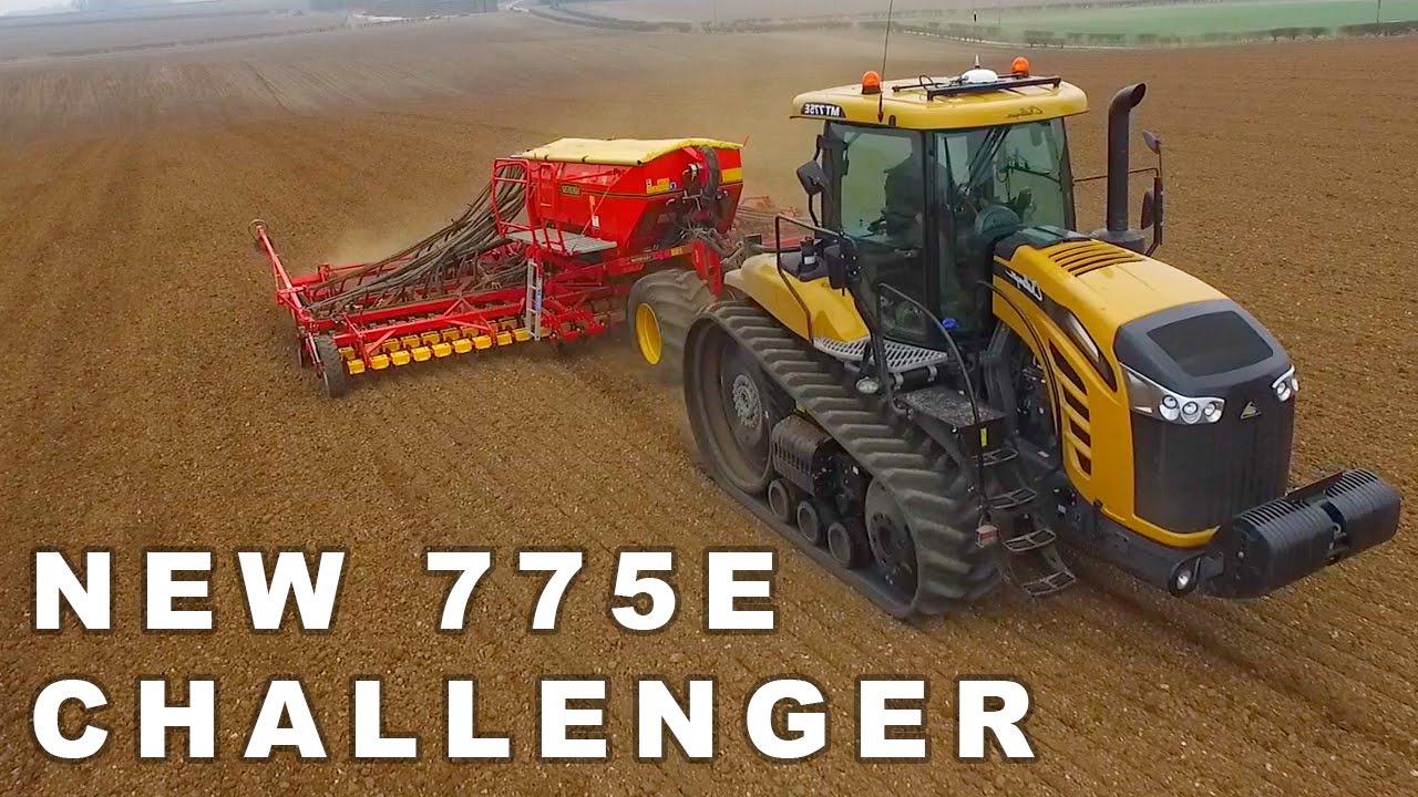 Challenger 775E Pulling Vaderstad 8m Drill