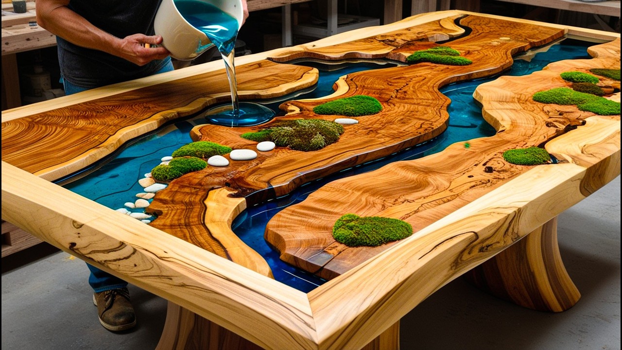 UNBELIEVABLE! Turning a DAMAGED Wood Slab into a STUNNING Epoxy River Table
