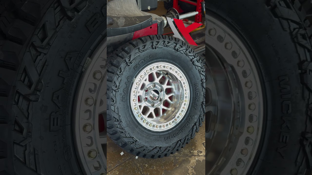 Set of KMC Mesa Beadlocks with Mickey Thompson Baja Boss ATs our team put together 💪🛞