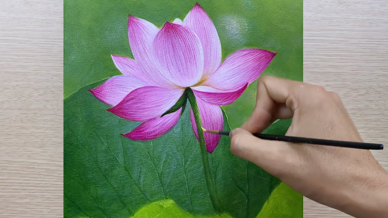 Daily Art #003 / Acrylic / Lotus Flower Acrylic Painting