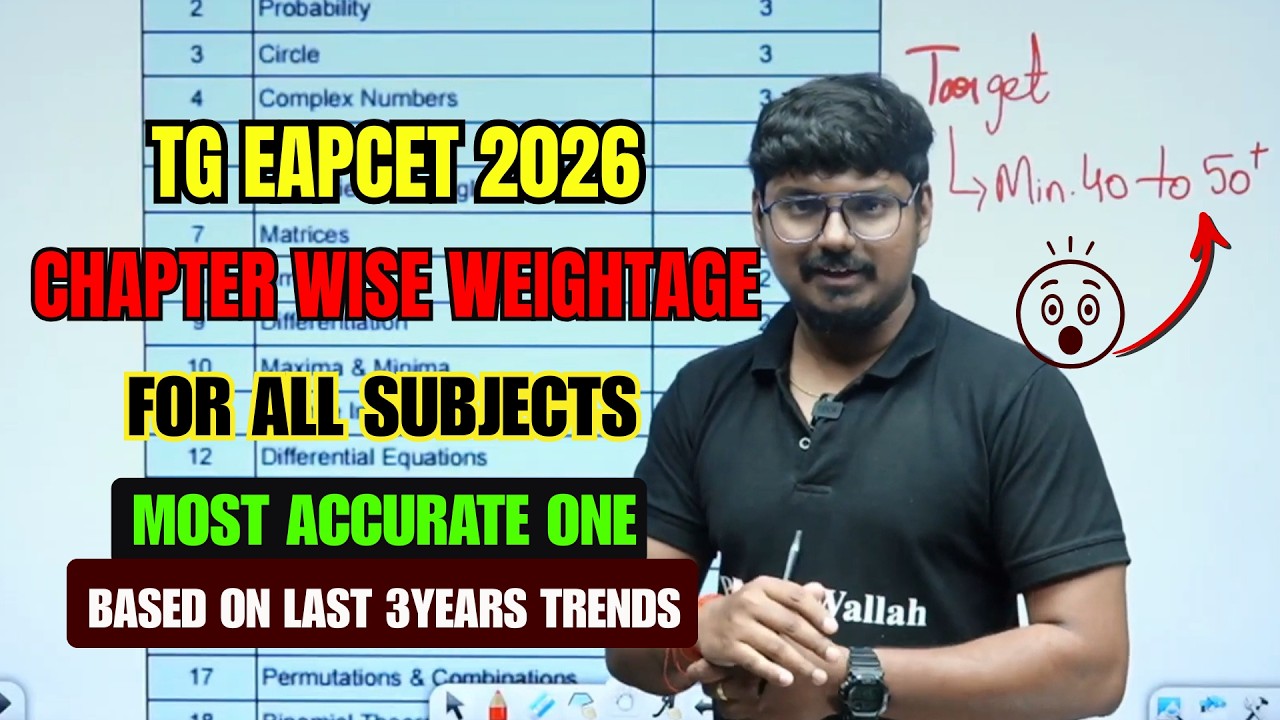 TG EAPCET 2026 Subject Wise Weightage | High Scoring Chapters Strategy | PW Telangana 