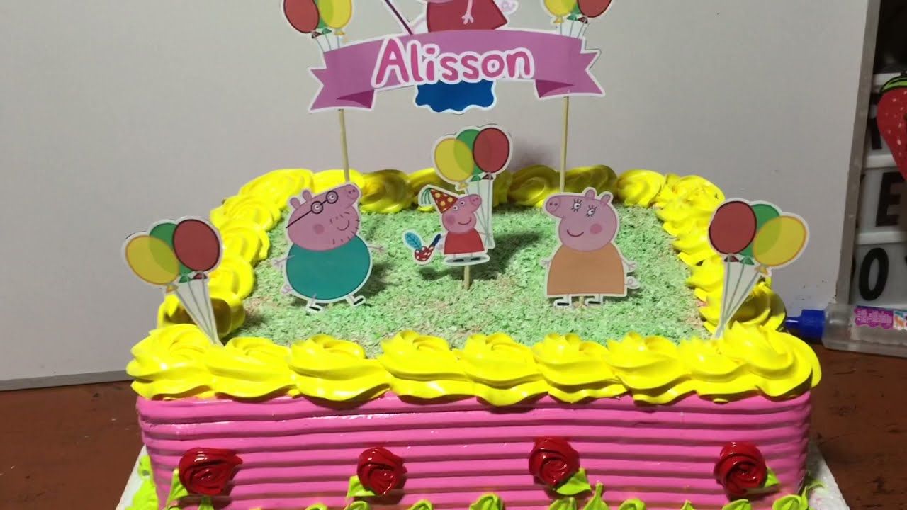 Torta PEPPA PIG /decoración/merengue italiano #Perú