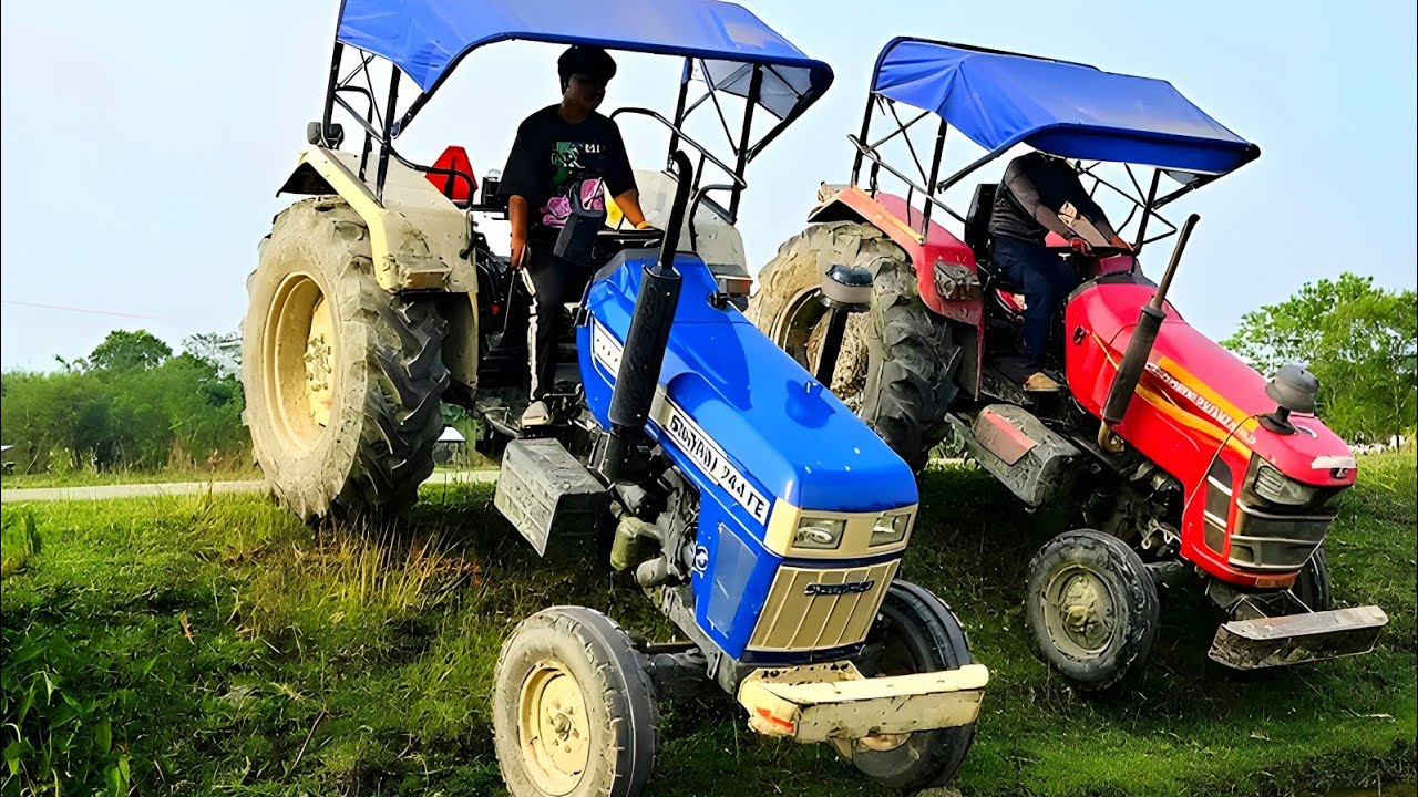 Swaraj 744 FE  and mahindra yuvo 575di stunt video | tractor stunt video ||