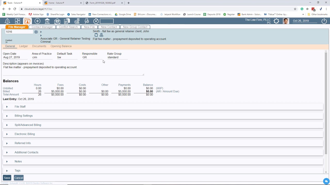 Collections by timekeeper with flat fees - Soluno
