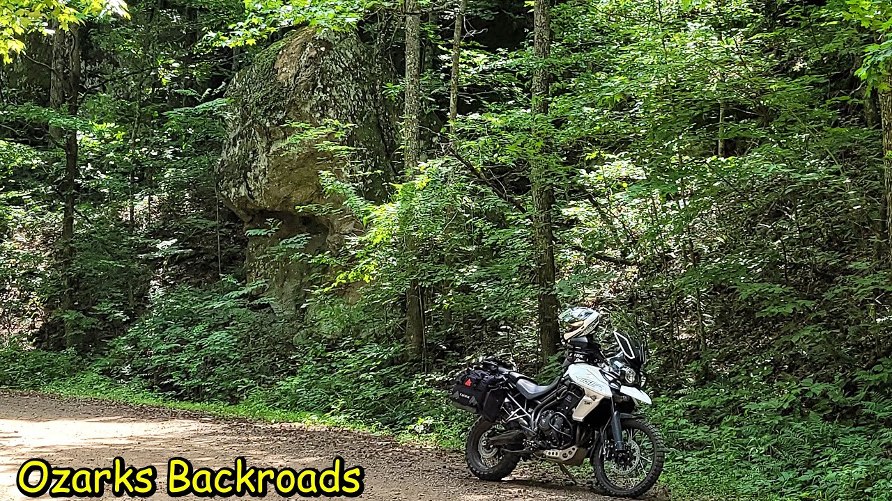Arkansas North Fork of the Illinois Bayou river valley ride on the Triumph Tiger 800XCx.