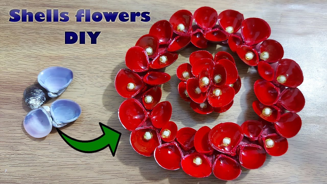 How to make seashell flowers wall decoration idea/Seashell DIY/ Shell crafts/Home decoration idea