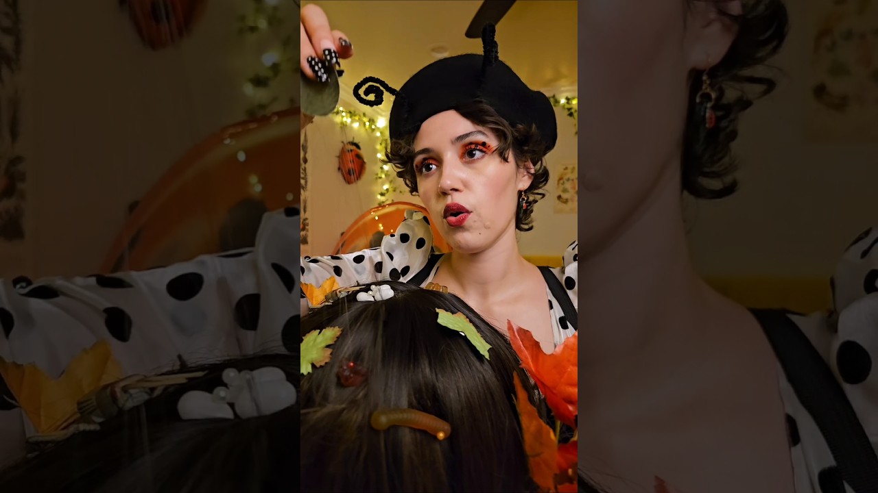 Bug searching & scalp pampering 🐞 #asmr #ladybug #asmrhairplay