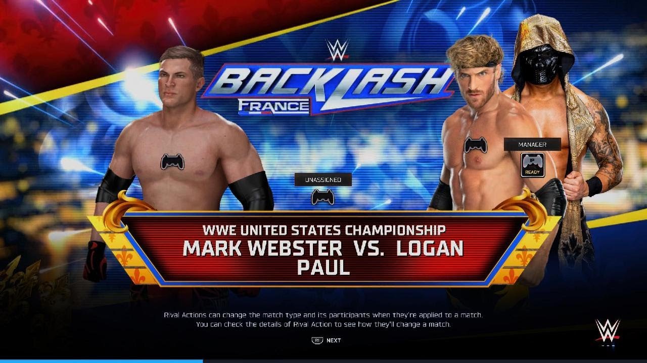 WWE 2K25 Logan Paul Vs Mark Webster for US Title - Backlash