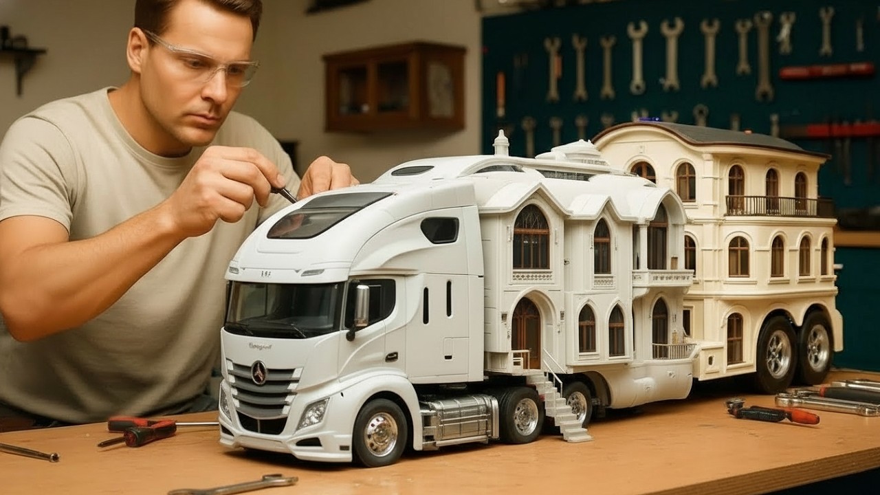 MAN Builds a CRAZY Double-Floor LUXURY SCALE MOTORHOME With FULLY FUNCTIONAL CHASSIS