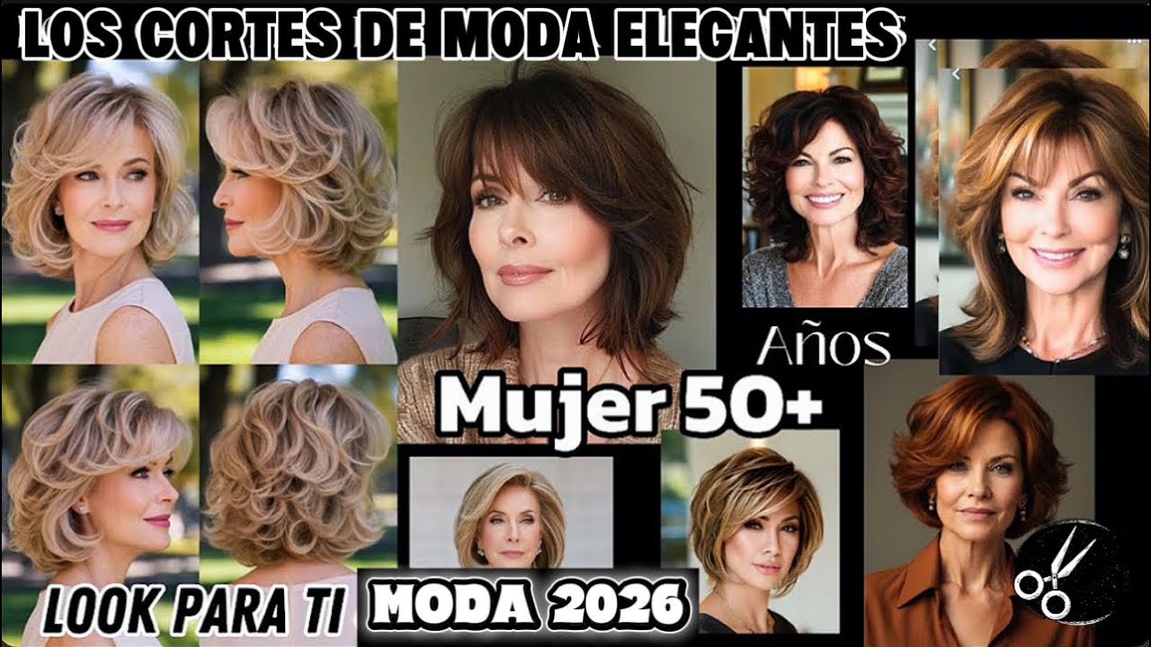 CORTES DE CABELLO ELEGANTES Mujer 50+ A&ntilde;os