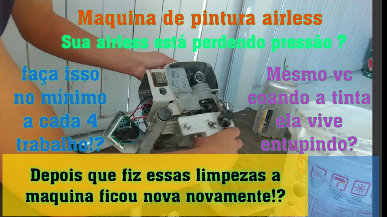 Fazendo a limpeza interna completa da máquina de pintura airless,vc já fez uma limpeza dessa na sua?