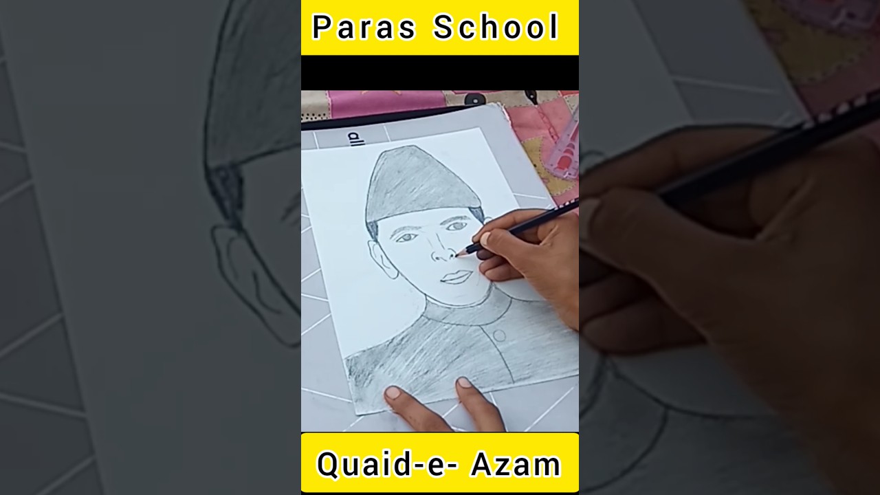 How to easy draw sketch Quaid-e-Azam| Easy draw Quaid-e-Azam