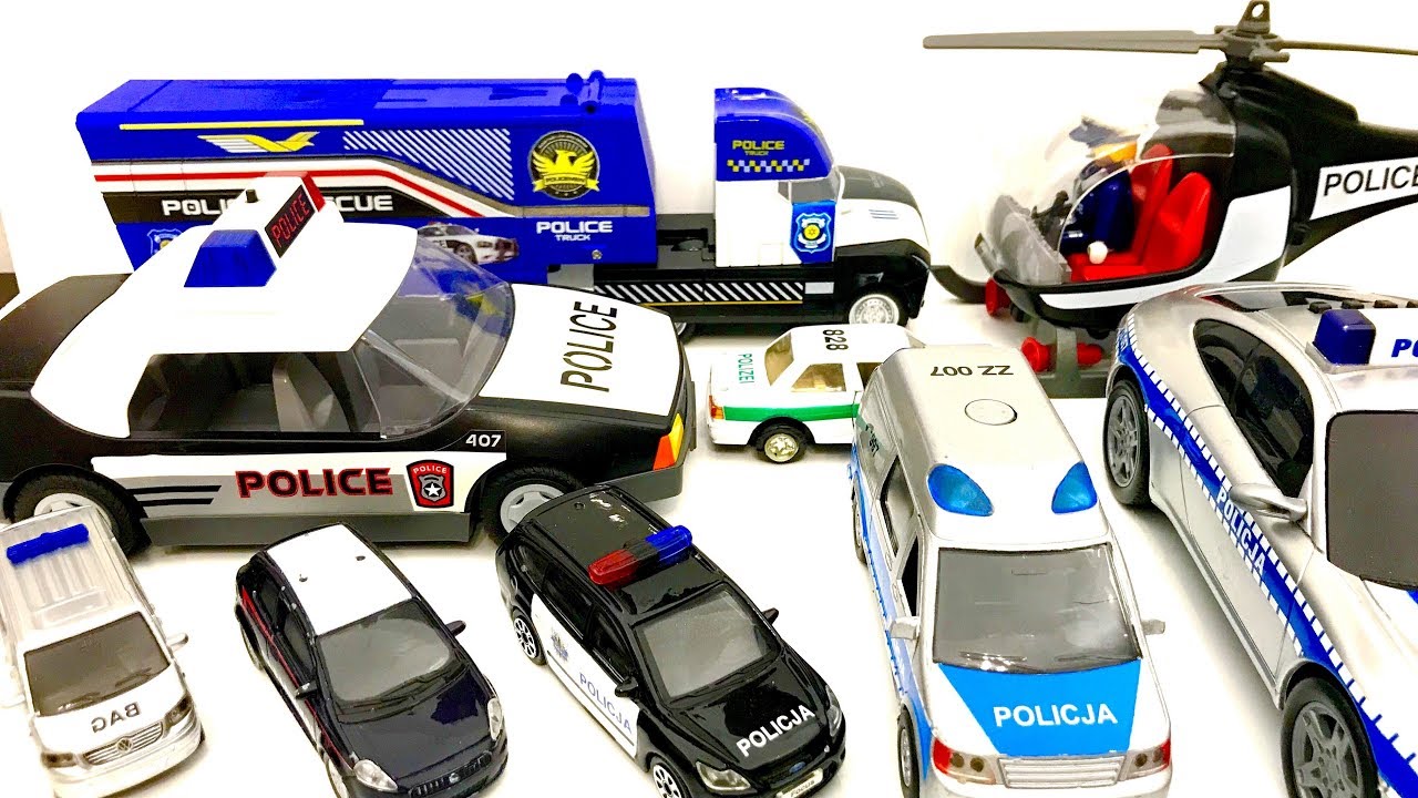 Policja &diams; Przedstawiam moją kolekcję pojazd&oacute;w policyjnych &diams; Dla dzieci PO POLSKU