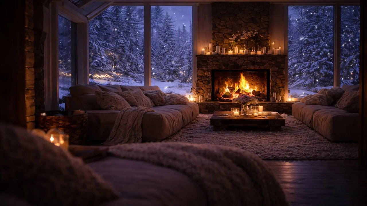 Cozy Winter Coffee Shop Ambience 🔥 Soft Jazz for Focus