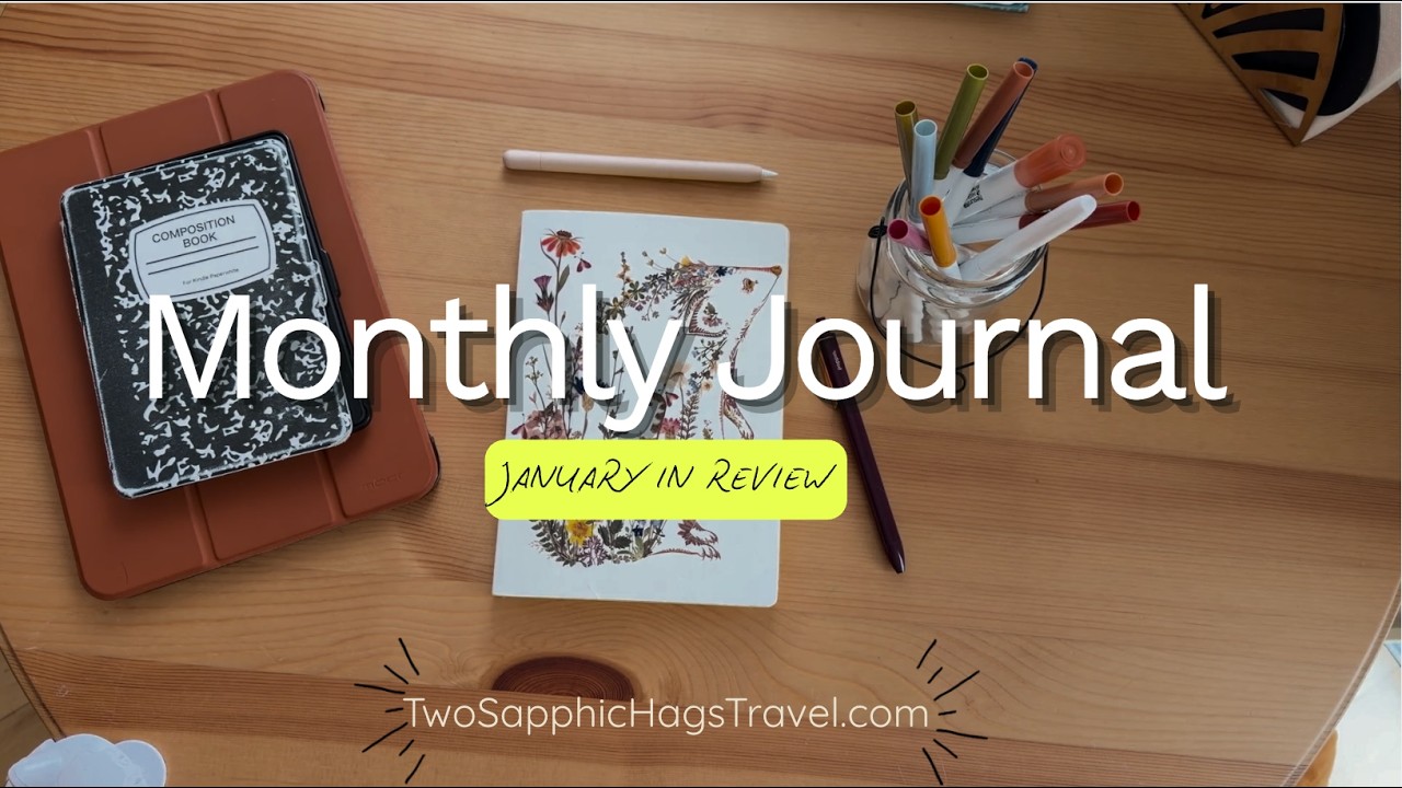 JOURNAL WITH ME (real time) - month in review/monthly recap commonplace book & travel journal