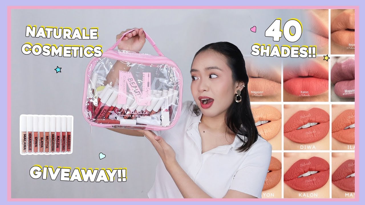 NATURALE COSMETICS ALL 40 SHADES SWATCHES  + GIVEAWAY!! | phonycore 2021 (Philippines)
