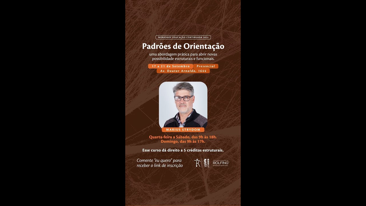 Trecho entrevista realizada pelo Rolfista Guilherme Nascimento com o professor Marius Strydom