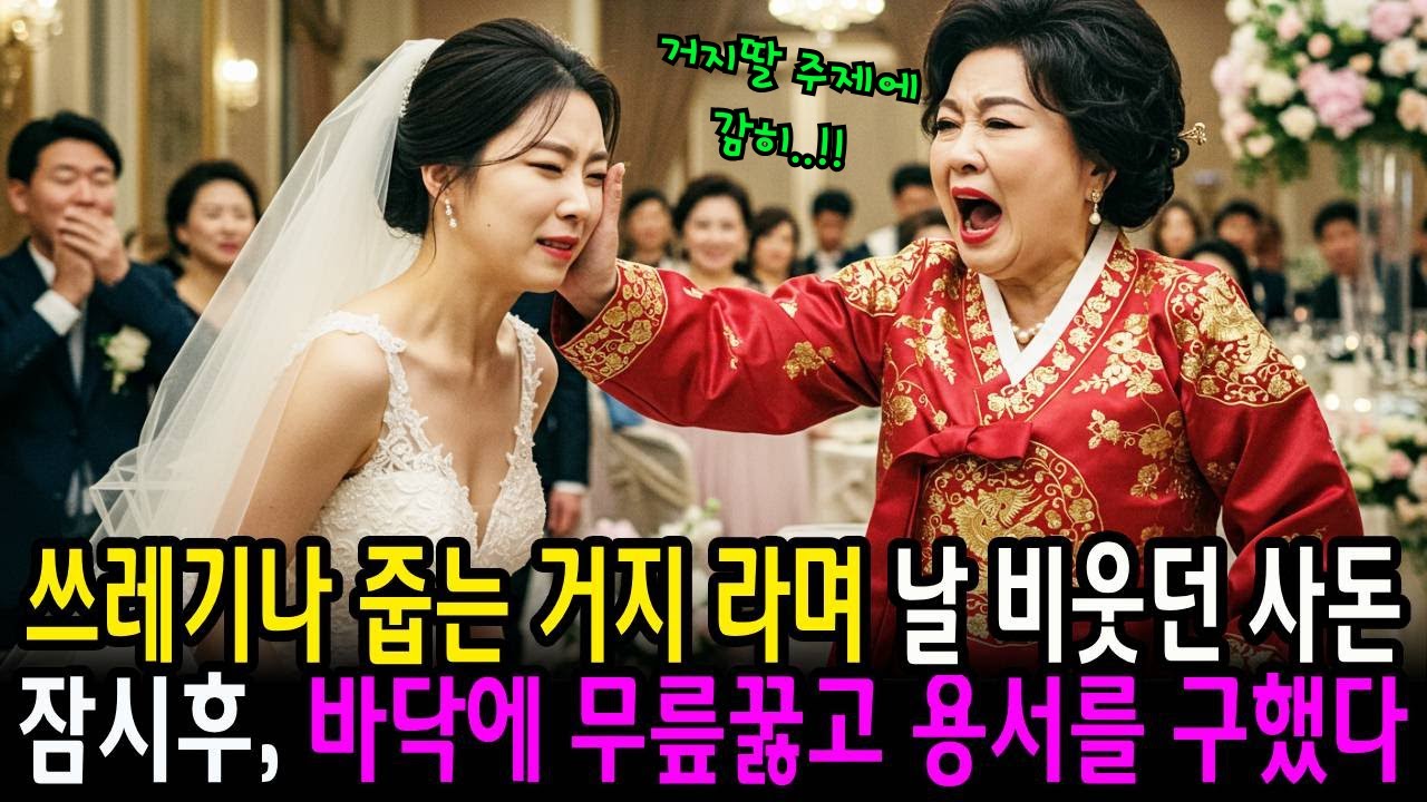 (실화 사연) 결혼식 날 쓰레기나 줍는 거지 딸 이라고 무시하며 내 딸 뺨 때린 사돈, 회사를 통으로 날려버렸습니다