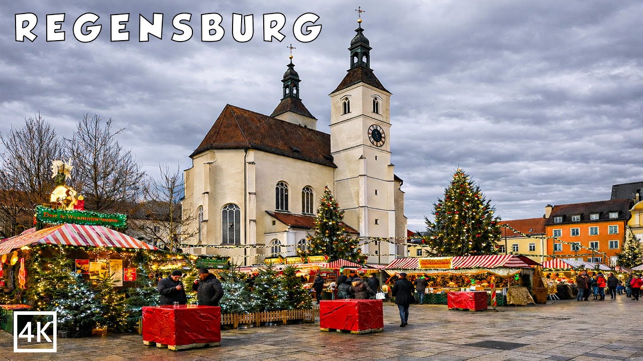 Regensburg Christmas Market Germany | Romantic Christmas in a UNESCO Old Town 4K