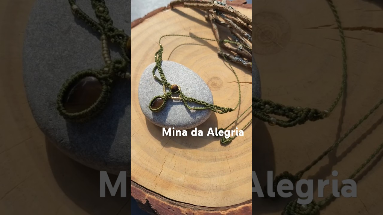 Handmade macrame necklace with natural tiger's eye gemstone, #macramejewelry   #handmadejewelry