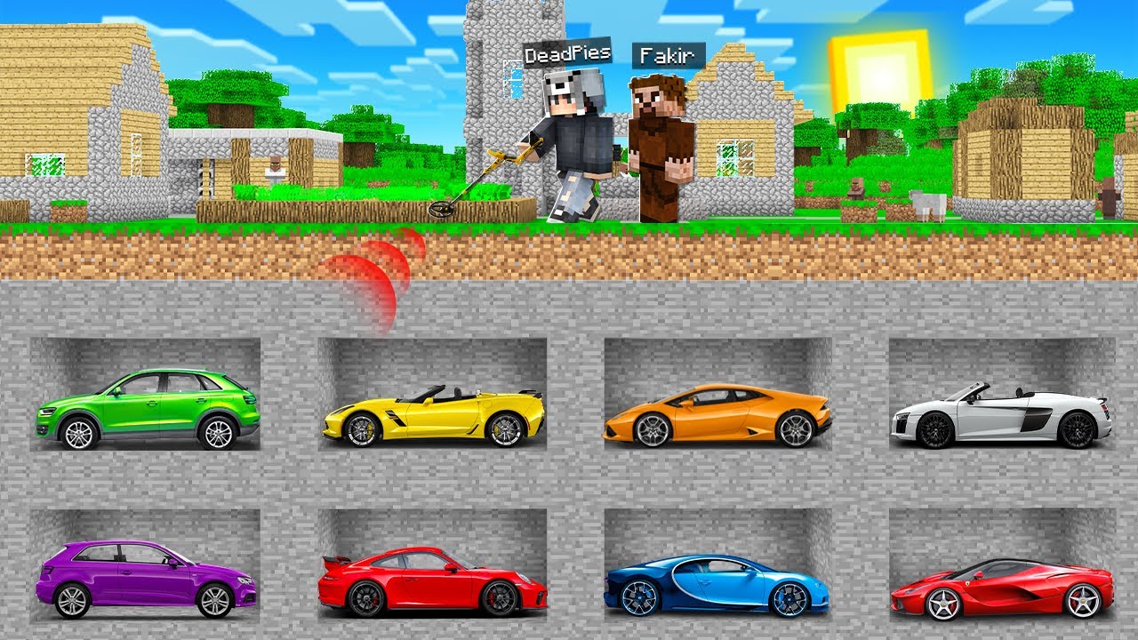 YER ALTINDA MİLYONER ARABALARI BULDUM 😱 - Minecraft
