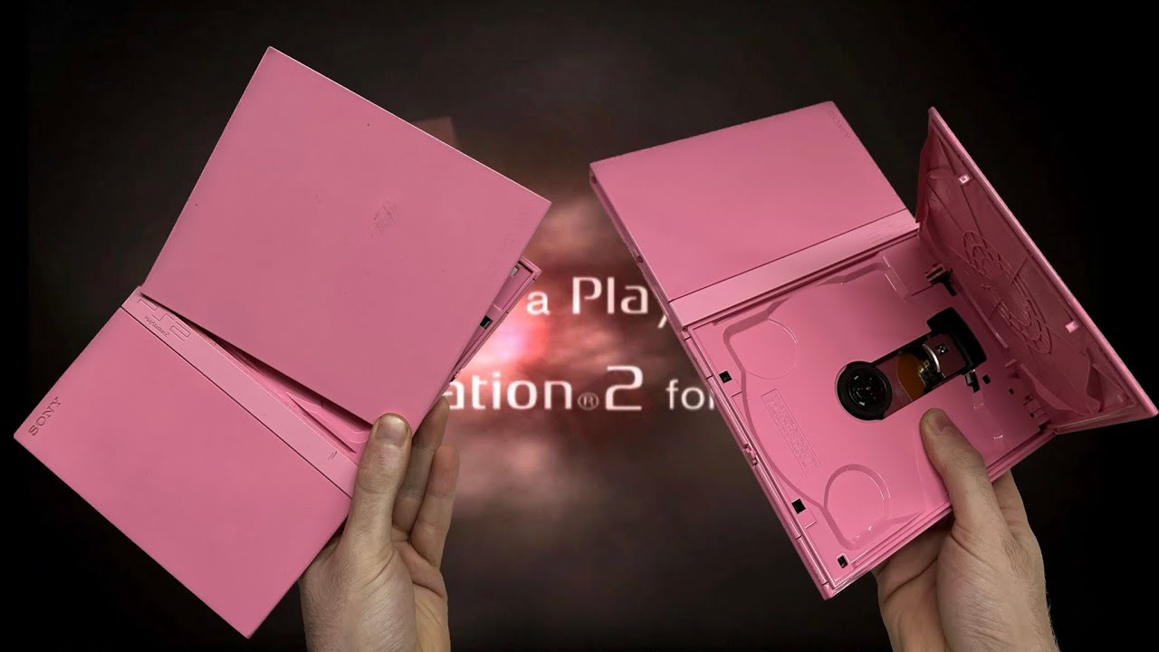 Riparazione/Restauro playstation 2 slim rosa/pink con diversi problemi.