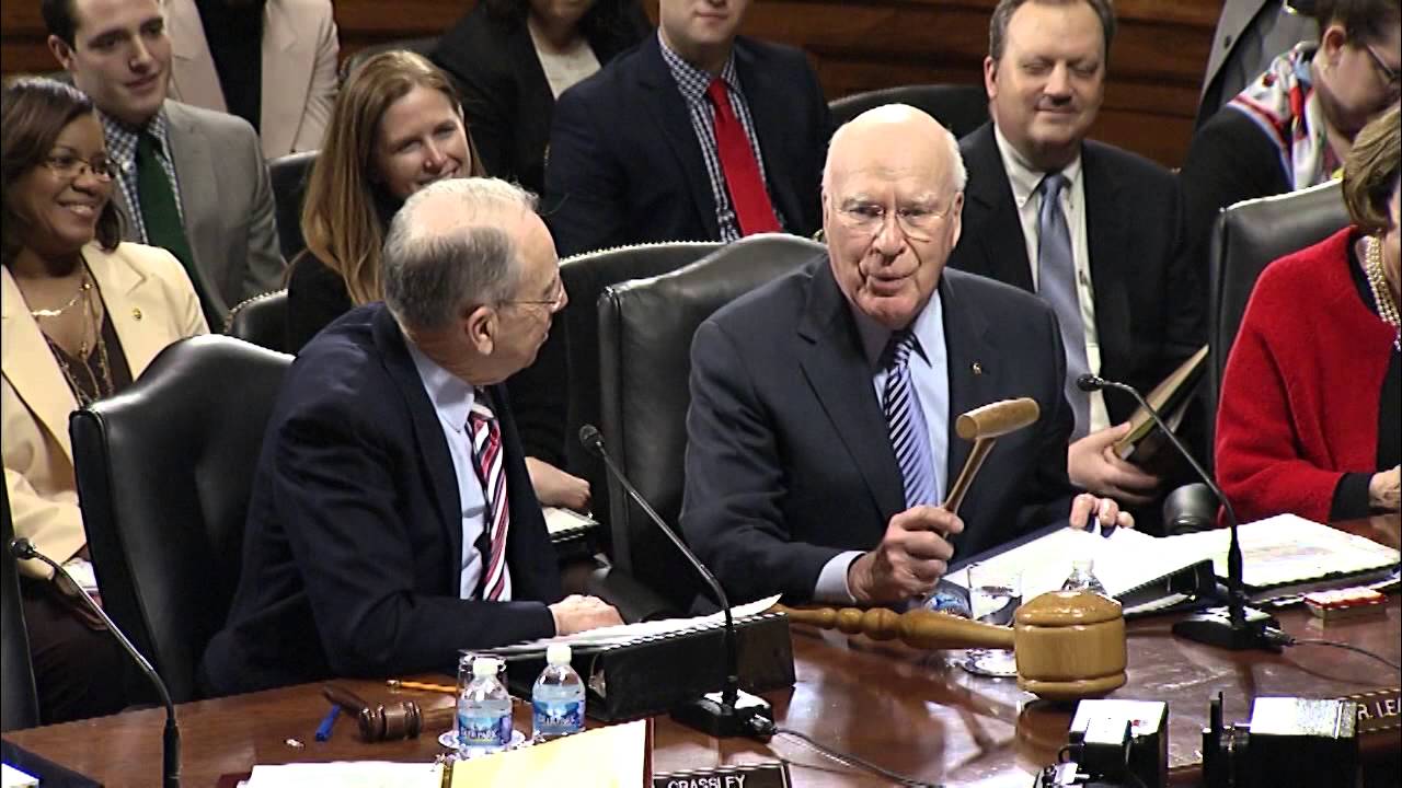 Senator Leahy Passes The Gavel To New Senate Judiciary Committee Chair Chuck Grassley