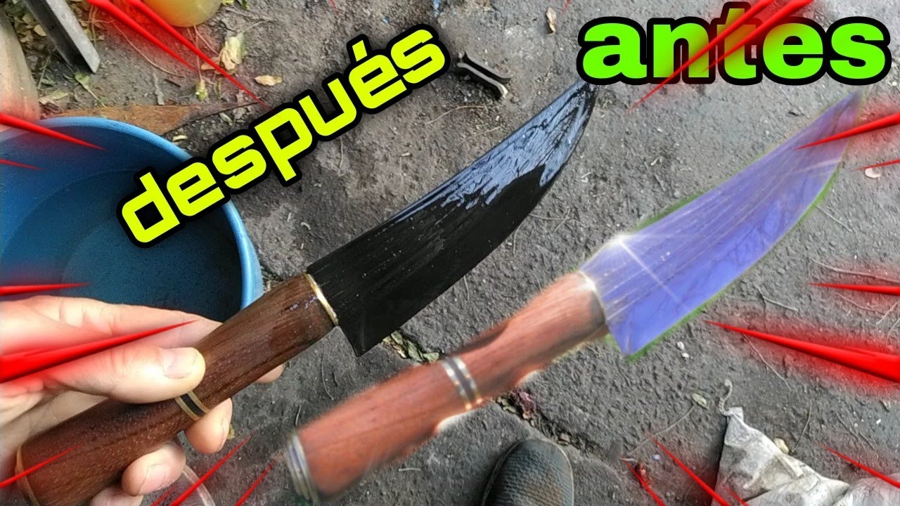 Rápido y fácil..patina para cuchillo.. cloruro ferrico