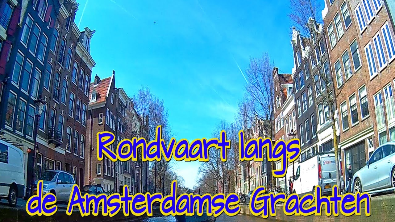 Rondvaart langs de Amsterdamse grachten, verbeterde video en commentaar, in HD
